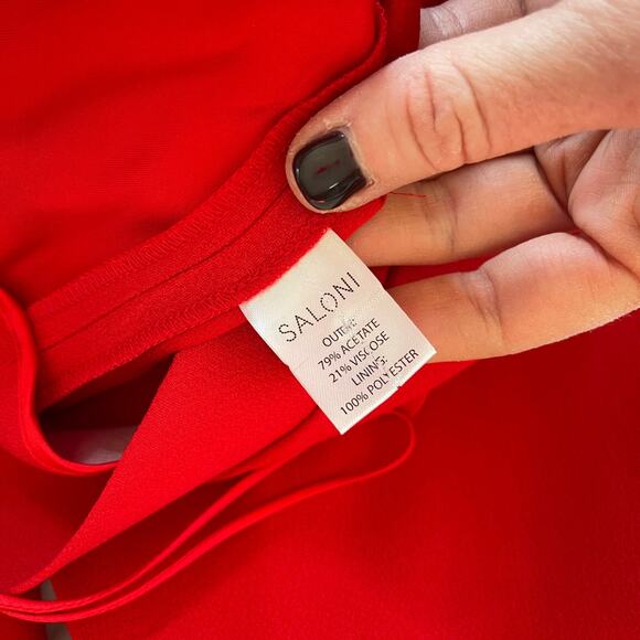 Saloni Bow Tulip Trousers in Scarlet Red High Waisted Size 2 Pleated Chic Sexy - Picture 16 of 16